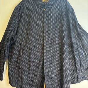 Elegant Navy Patterned Dress Shirt